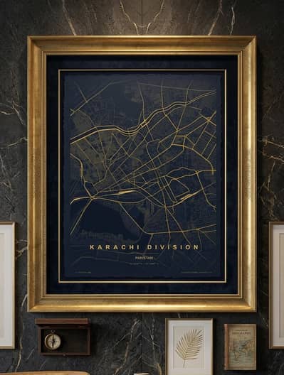 Luxury Karachi Map Frame — Premium Wall Art
