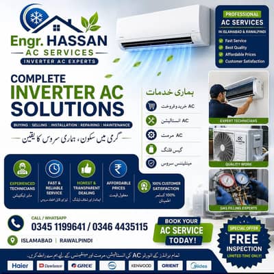 AC Service | Installation | Gas Filling | Repairing | Maintenance