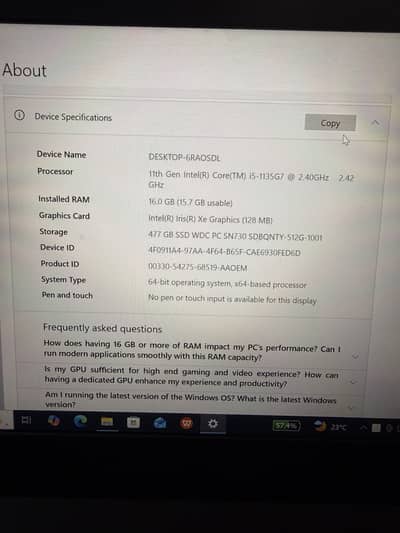 Lenove ThinkPad Core i5 11th Gen | 16/512 SSD | Iris Xe Graphics