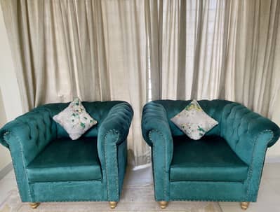 Luxury chesterfield sofa set - | Like new | 1 week used | Urgent sale
