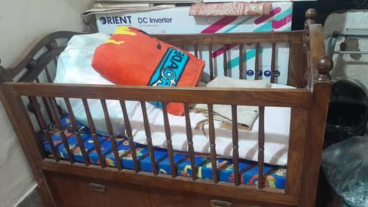 wooden baby cart