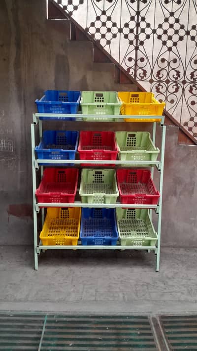 Multi-Purpose Plastic Basket Storage Rack