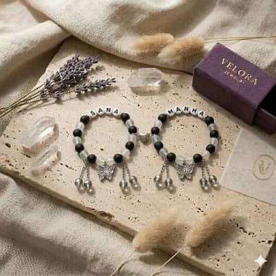 ​Custom Name Matching Magnetic Bracelet Set for Couples & Friends