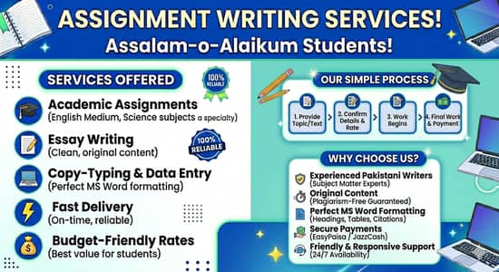 Assignment Writing and Copy Typing Service.