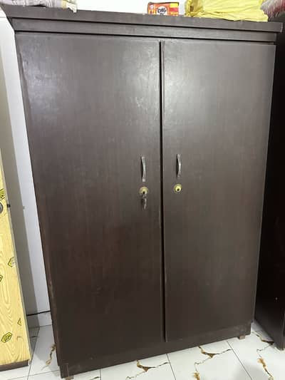 Large Dark brown double door cupboard