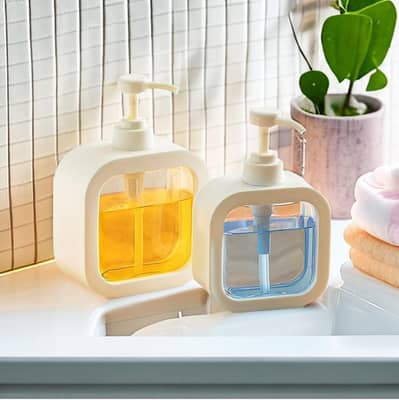 Refillable liquid soap dispenser with ABS plastic  transparent front
