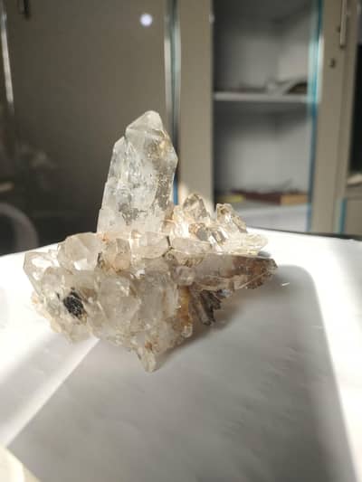 natural clear quartz crystal cluster -rare mineral specimen for coll