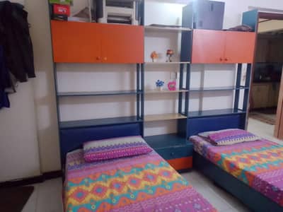 2 single bed for sale with writing table and dressing urgent sale