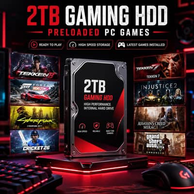2 TB HDD WITH HIG  END PC GAMES