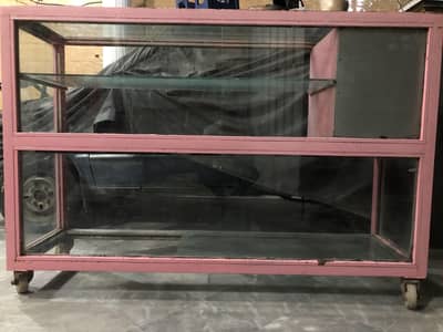 Iron body glass showcase for sale.
