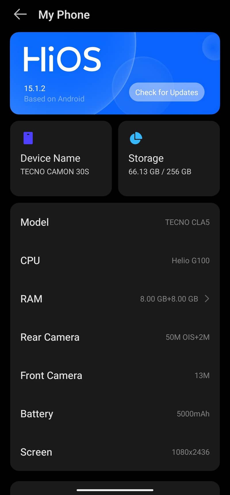 Tecno camon 30s 0