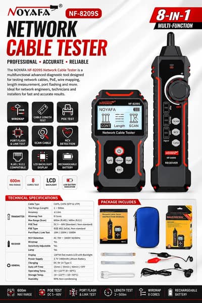 NOYAFA NF-8209S Network Cable Tester Price In Pakistan