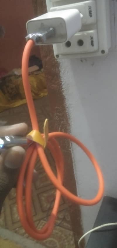 ORANGE COLOUR FAST CHARGING ANDROID USB CABLE 1 METER- NYLON BRAIDED