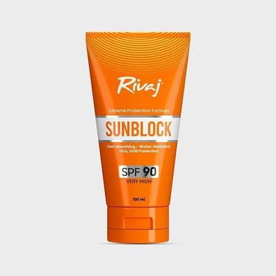 Rivaj Sunblock SPF90 Oil-Free Water Resistant Cream 100ml