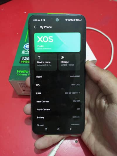 Infinix hot 50 pro complete box 8/128