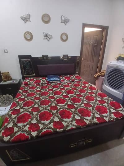 King size bed with two side tables