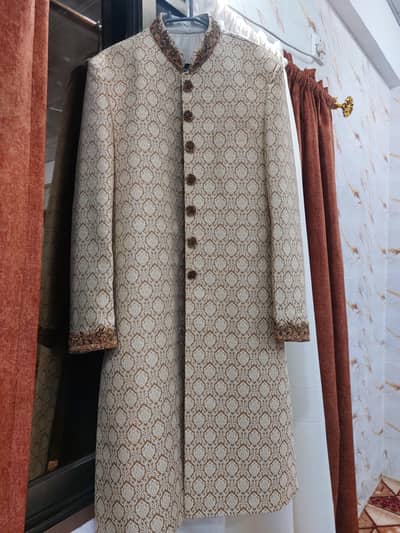 Premium Sherwani set with classic Khussa and Qula