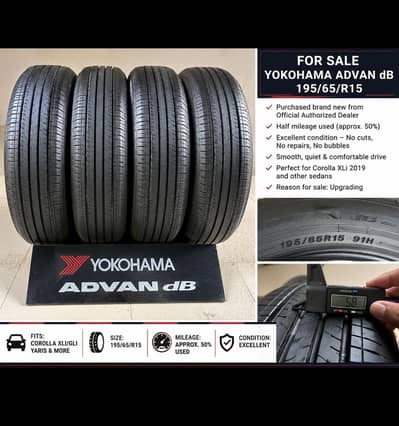 Yokohama ADVAN dB 195/65/R15 Tires – Genuine, Excellent Condition