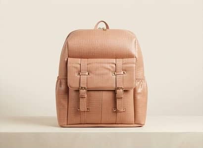 Premium Textured Leather  Backpack - Chic, Functional, and New!