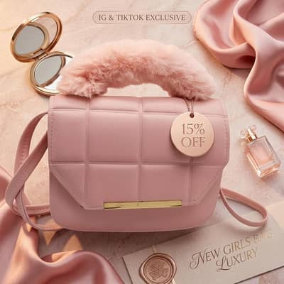 Pink Quilter Rexine Shoulder Bag For Girls
