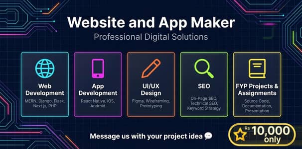 Website & App Developer - 10,000 Rs Negotiable | Remote