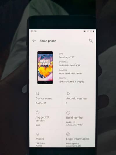 One plus 3T 6/64