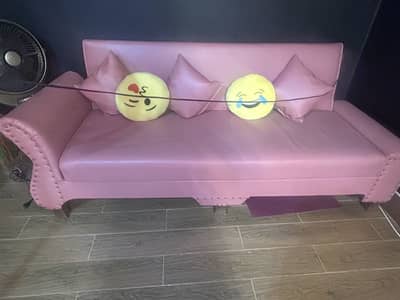 Pink sofa come bed