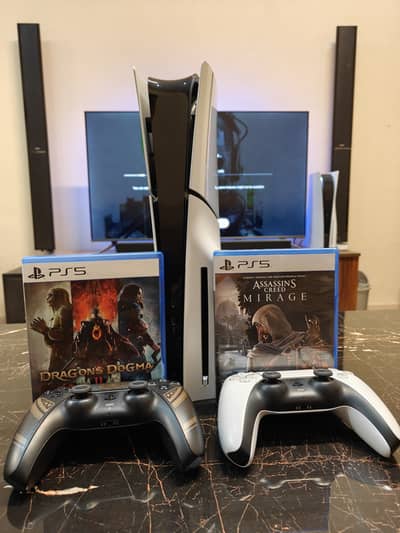 PS5 Slim Disc with 2 Controllers