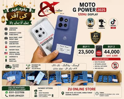 Motorola Moto g Power 2025 5g 128/24 Sim Lock Phone Pubg Tiktok live