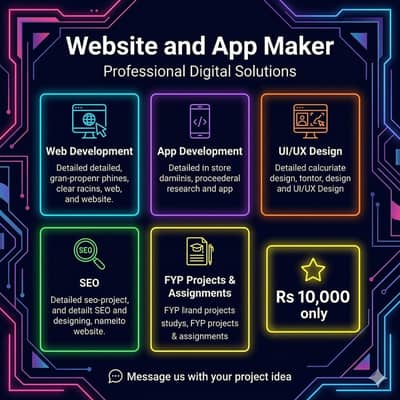 Website & App Developer - 10,000 Rs Negotiable | Remote