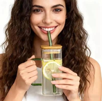 Glass  tumbler for coffee and milkshake