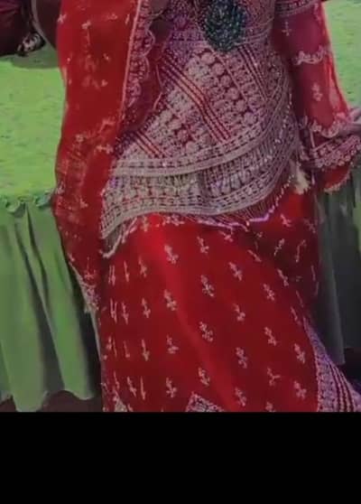Premium Bridal Wear - Heavy Kora Dabka Work - Stunning Red"
