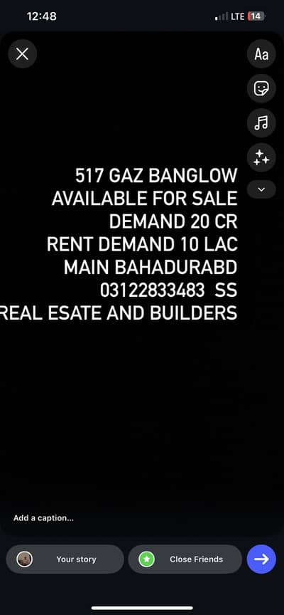 517 gaz Banglow available for sale and rent commercial use