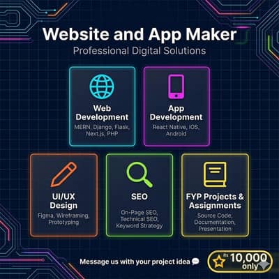 Website & App Developer - 10,000 Rs Negotiable | Remote