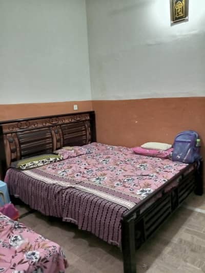 Used Wooden Double Bed with Mattress