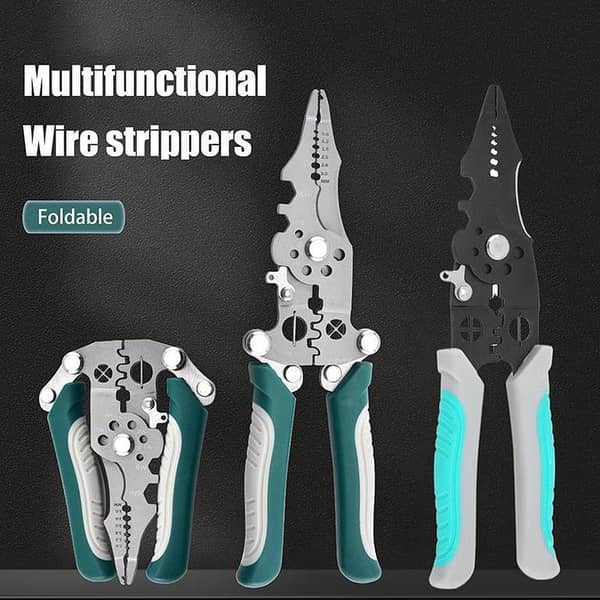 Multi-Function Wire Stripper and Cutter – 10-in-1 Electrical Hand Tool with Cutting, Stripping, Crimping & Screwdriver Functions | Model 2 (Random Color)