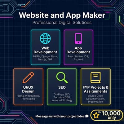 Website & App Developer - 10,000 Rs Negotiable | Remote