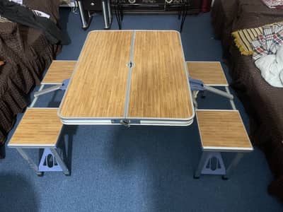 Portable foldable picnic table
