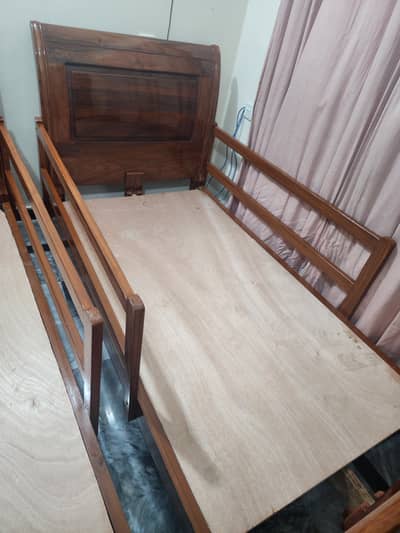 wooden Single bed (detachable rail for kids)
