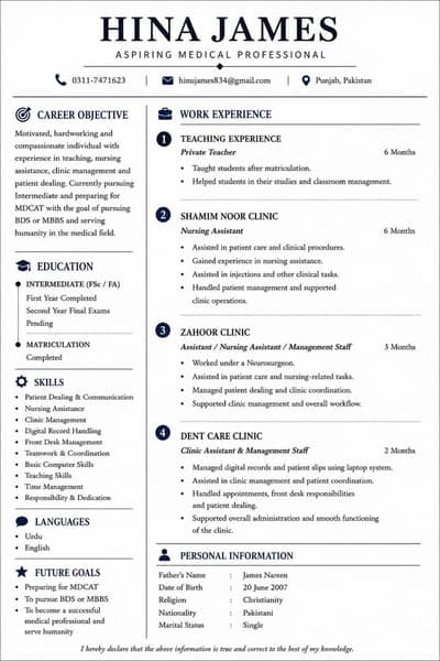 “Professional Nursing Assistant Looking for Job”