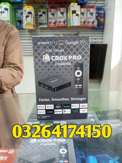 CBOX 1000 PRO ANDROID TV BOX 8GB/128GB WITH VOICE REMOTE