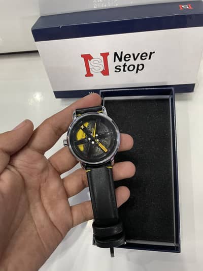 Leather rim watch