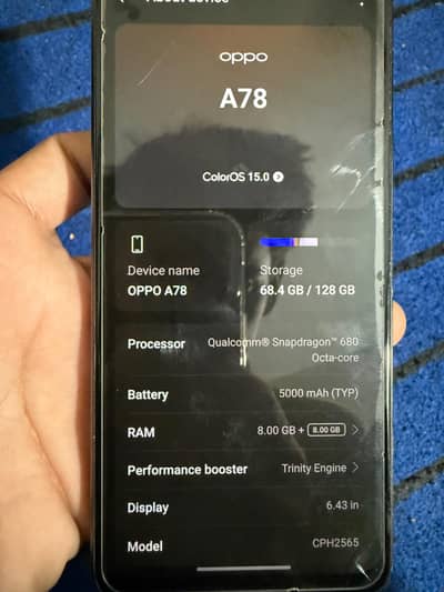 Oppo A78 All original,box , 65 W charger  Free airpods 5000 MAH batte