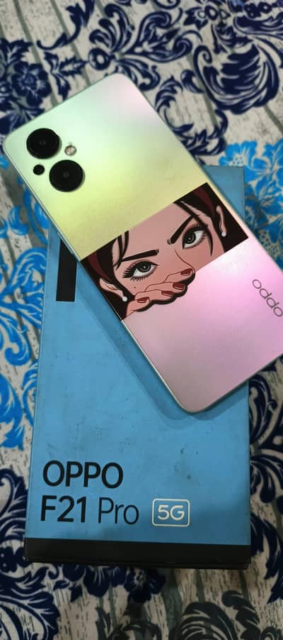 oppo f21pro 5g box sath hai ram8 rom 128