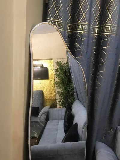 Mirror with wood stand