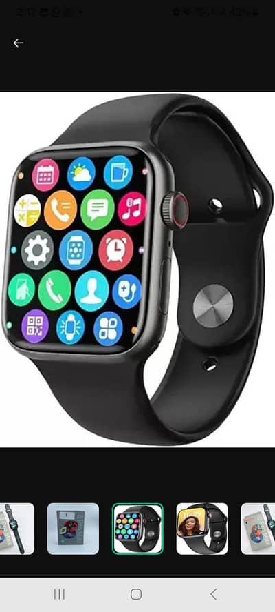 Black smart watch with silicone band and fast charge