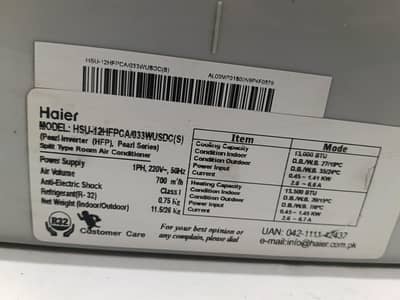 Haier 1 Ton Pearl Inverter AC Heat and Cool self clean technology
