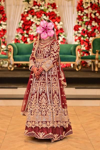 bridal maxi with lehnga