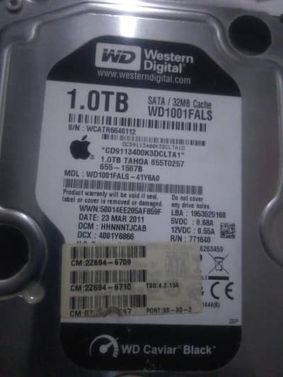 1 TB Western Digital internal HDD