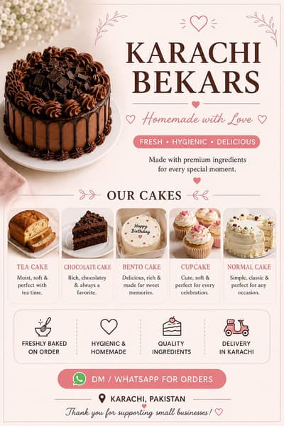 Homemade cakes in karachi